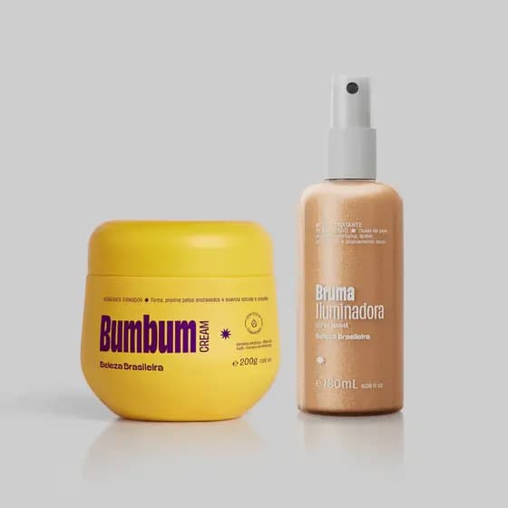 Duo Luz da Manhã Beleza Brasileira: Bumbum Cream 200g + Bruma Iluminadora Body Splash Perolado 180ml Floral