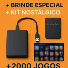 HD Externo 500G Especial + Memory Card Customizado + Kit PS2 Retrô