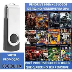 Pendrive OPL 64g Playstation 2 c/ mais de 2000 jogos
