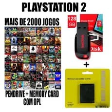 📦 Kit OPL PS2 128G + Memory Card Especial + Biblioteca de 40 títulos + 2000 retrô!! 🎮🔥