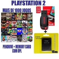 📦 Kit OPL PS2 32G + Memory Card Especial + Biblioteca de + 2000 retrô!! 🎮🔥