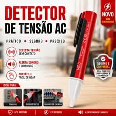 Caneta Detectora de Tensão Alerta Sonoro Medidor de Energia Elétrica Precisão