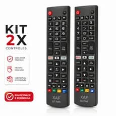 KIT com Dois Controle Remoto Compatível com SmartTV LG Netflix e Amazon, Compacto e Funcional