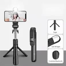 Bastão Pau De Selfie E Tripé COM LED para Live, Reunião, Treinamentos, Gravação de Videos Bluetooth