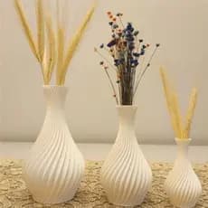 kit Vasos Decorativos Luxo Branco/ Off White em Espiral em diversos tamanhos - Jarro Decoração