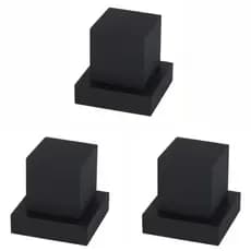 Kit 3 Acabamentos Para Registro Pressão ou Gaveta 1/2 e 3/4 Quadrado Preto Fosco Padrão Docol 20 Estrias Premium