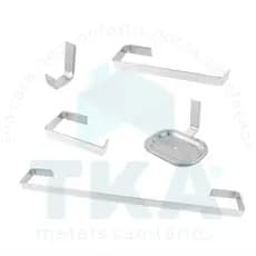 Kit Acessórios Banheiro Conjunto Alumínio Quadrado Luxo Square Quadrado 5 Peças Papeleira Porta Papel Higiênico Toalha Toalha Rosto Saboneteira Sabonete Inox Cabide Gancho