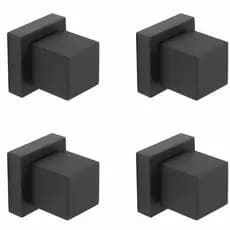 Kit 4 Acabamentos Para Registro Pressão ou Gaveta 1/2 e 3/4 Quadrado Preto Fosco Padrão Docol 20 Estrias Premium