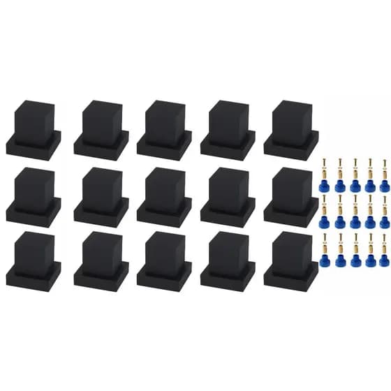 Kit 15 Acabamentos Para Registro Pressão ou Gaveta 1/2 3/4 Quadrado Metal Preto Deca e Docol