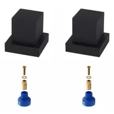 Combo Kit 2 Acabamentos Quadrado Black Matte Luxo p/ Registro 1/2 3/4 Deca + Adaptador Docol