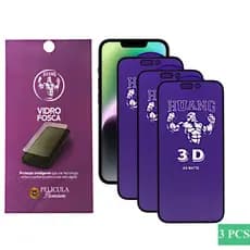 Kit 3 Películas Vidro Fosca para iPhone Huang Premium