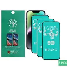 Kit 3 Películas Cerâmica Natural para iPhone Huang Premium