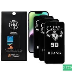 Kit 3 Películas Cerâmica Privacidade iPhone Huang Premium