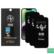 Kit 3 Películas Vidro Privacidade para iPhone Huang Premium