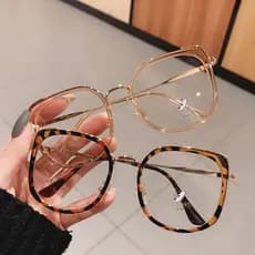 Óculos Femininos Com Armação Fashion Superdimensionada Vintage Transparente Anti Raio/De Sol De Computador