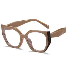 Vintage Polígono Olho De Gato Feminino Armação De Óculos Moda Transparente Anti-Blu-Ray Lentes Homens Óptica Dupla Cor