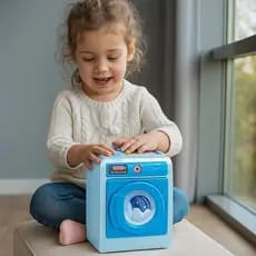 Máquina Lavar Roupa Infantil Secadora Brinquedo Casinha Boneca Barbie Lavanderia Presente