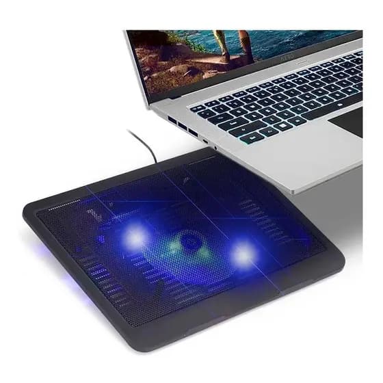 Suporte de Notebook com Cooler Led Azul Silencioso 700 RPM Até 15,4 Pol.