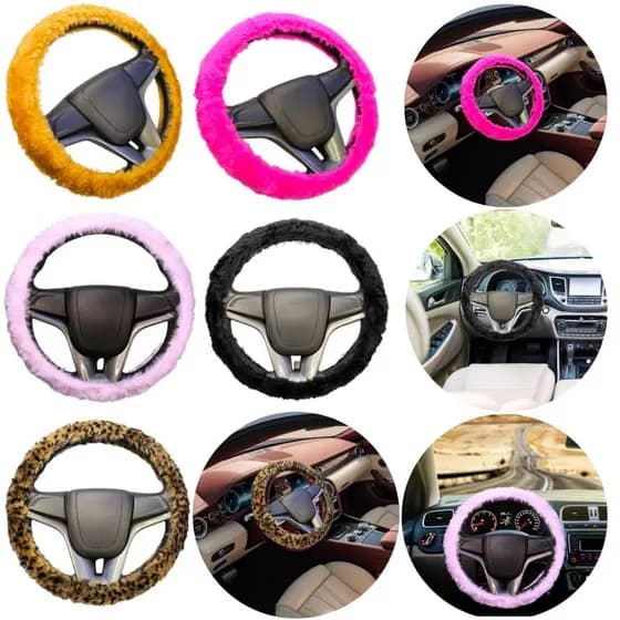Capa de Volante Universal em Pelúcia Varias Cores Conforto e Estilo no seu Carro