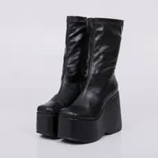 Bota Plataforma Anabela Cano Médio Kimberly Salto Alto Elegante Not-me shoes