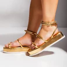 Sandália Plataforma Feminina Isa Tiras Finas Confortável e Elegante Not-me shoes
