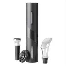 HYQ1794Kit Saca Rolhas Elétrico + Decanter Automático | Abridor de Vinho Com Acessórios