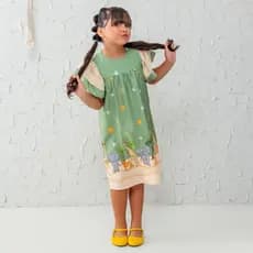 Vestido Infantil Feminino Com Manga Luxo Moda Evangelica Casual Estampado e Cores Lindas