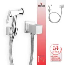 Ducha Higiênica Metal  Quadrada Luxo 1/4 De Volta Cromada Cdg. 5060
