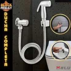 Ducha Higiênica Banheiro 100% Completa Luxo Metal Cromado 1,20m Chuveirinho  lavabo Privada