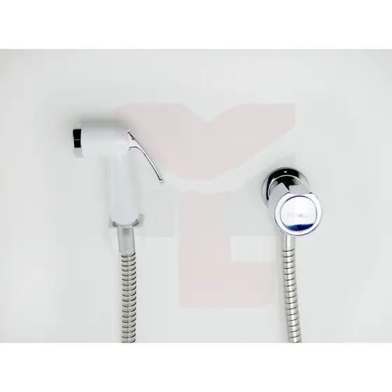 Ducha Higiênica Para Banheiro Metal Super Luxo 1/4 Volta Gatilho Abs Branco C-40