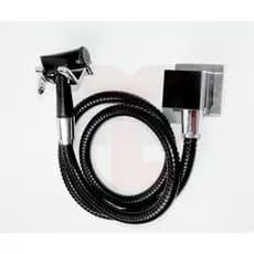 Ducha Higiênica Metal  Quadrada Luxo 1/4 De Volta Preto Fosco - Black Matte