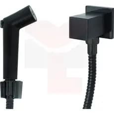 Ducha Higiênica Metal Para Banheiro Lavatório Quadrada Gatilho Push Black Matte Preto Fosco 121