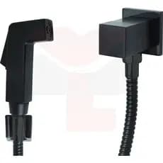 Ducha Higiênica Metal Para Banheiro Lavatório Quadrada 1/4 De Volta Black Matte Preto Fosco 251