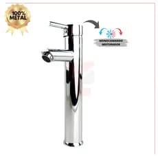 Torneira Luxo Alta Misturador Monocomando Lavatório Cromada Metal - 8100