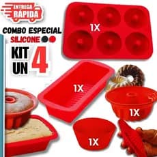 4 Peças Forma Para Pão Forma Para Bolo Forma Forminha de Donuts Cupcake Silicone Multiuso Confeitaria