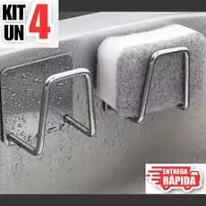 4/2/1 Suporte Esponja De Pia Gancho Cozinha Aço Inox Bucha Banheiro Multifuncional Organizador Utensílio