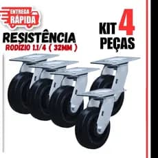 4 Unid Rodízio Vermelho Giratório 1.1/4 Anti Ruído Rodinha 3,2cm Rack, Móvel Vasos Multiuso Premium