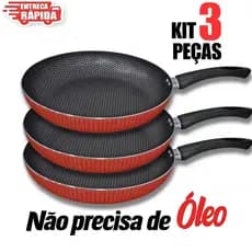 3/2/1 Frigideira de 30 cm Cerâmica Antiaderente Grande Profissional Premium Não Gruda Não Vai Óleo Utensilio