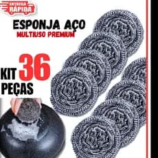 36/24/12/10 Unidades Esponjas Palha De Aço Inox Multiuso Para Cozinha Pia Limpeza Pesada Lavar Panela Assadeira Premium
