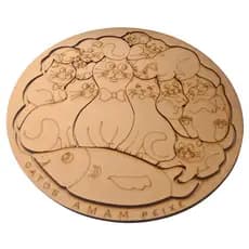 Brinquedo Quebra Cabeça Gatos Amam Peixe Mdf Cru Tangran Kid
