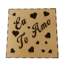 Caixa Para Presente em MDF com Frase Eu Te Amo