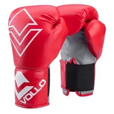 Luva de Boxe para Iniciantes Júnior 8 Oz Vermelha e Cinza
