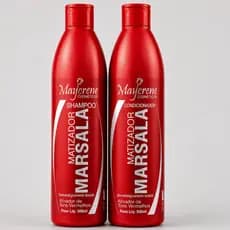 Kit Matizador Marsala Shampoo e Condicionador Cabelo Vermelho Hidratação Brilho Maycrene