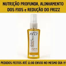 Reparador de pontas 60ml Felt Óleo de Argan cabelo Nutrição e brilho