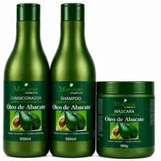 Kit Óleo de Abacate Shampoo Condicionador Máscara de Hidratação Cabelo Cacheado Sem Frizz Maycrene