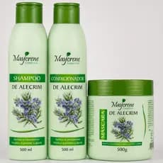 Kit Alecrim Shampoo Condicionador Máscara Crescimento Capilar Antiqueda Fortalece os Fios Maycrene
