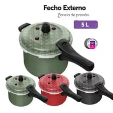 Panela de Pressão Fechamento Externo Patolux 5 L Antiaderente Não Gruda Modelo Novo Várias Cores
