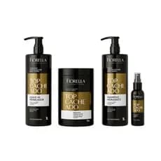 Kit Top Cacheado Fiorella Cosmetics - Shampoo Hidratante, Leave-in, Máscara Hidratante e Finalizador para Cachos