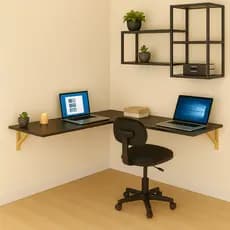 Mesa em L Suspensa mão francesa industrial computador prateleira gamer home office para notebook