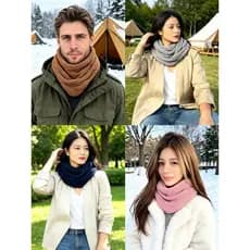 Gola Tricot Cachecol Duas Voltas Macio Lã Tendência Inverno Moda Feminino/Masculino..v